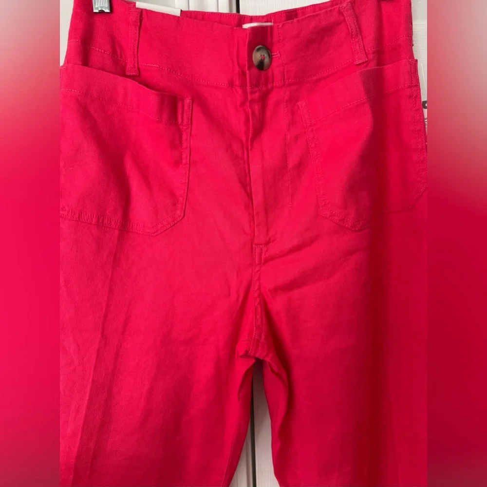 Anthropologie Maeve The Colette Wide-Leg Cropped Linen Pants - Picture 6 of 14